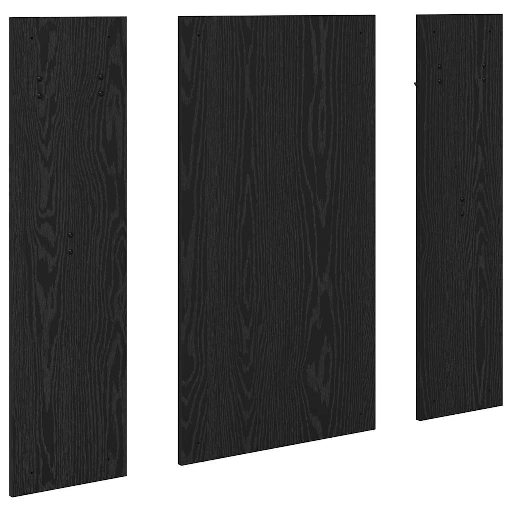 Appendiabiti a muro con specchio Rovere Nero 96 x 1,5 x 90 cm