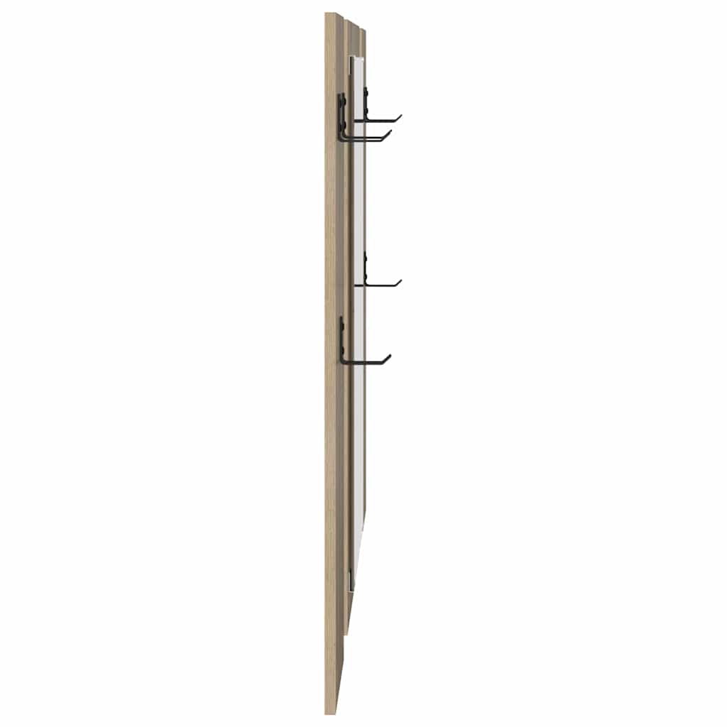 Appendiabiti a muro con specchio Rovere Sonoma 96 x 1,5 x 90 cm