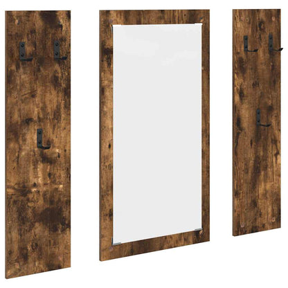 Appendiabiti a muro con specchio Rovere fumé 96 x 1,5 x 90 cm