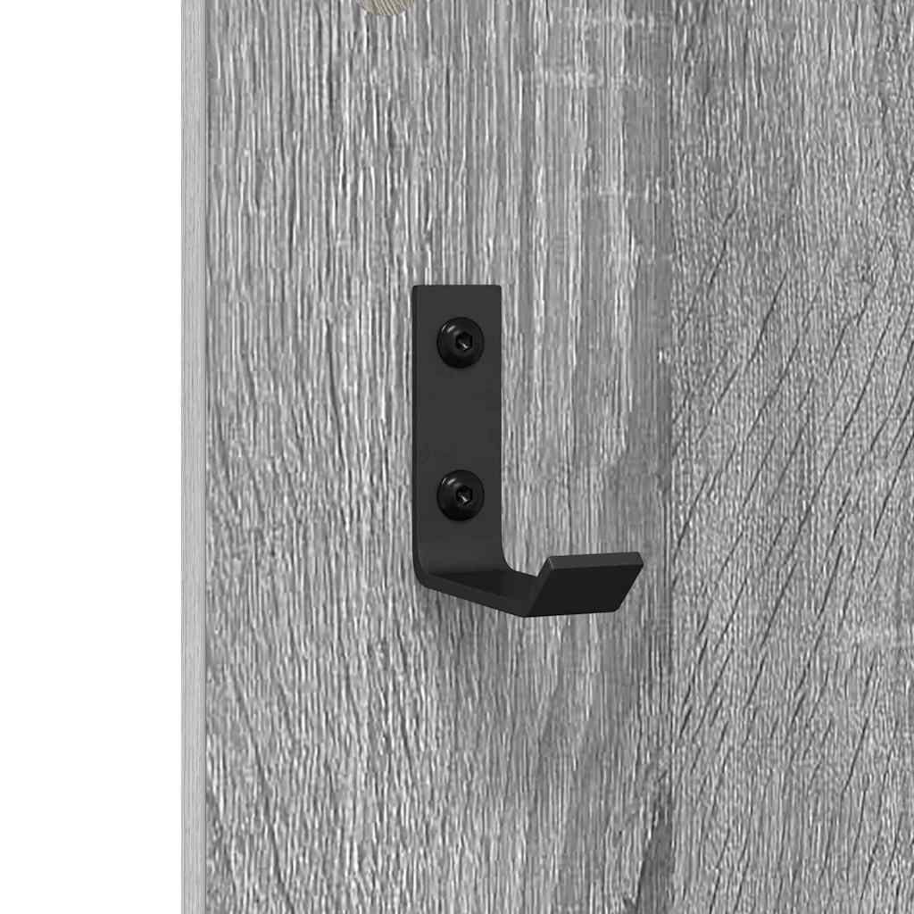 Appendiabiti a muro con specchio Grigio Sonoma 96 x 1,5 x 90 cm