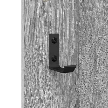 Appendiabiti a muro con specchio Grigio Sonoma 96 x 1,5 x 90 cm