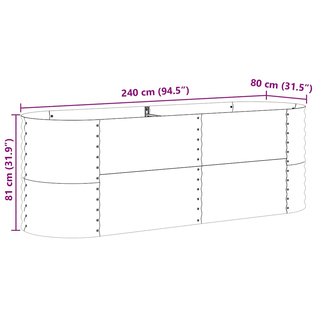 Letto Rialzato Marrone 240 x 80 x 81 cm Acciaio