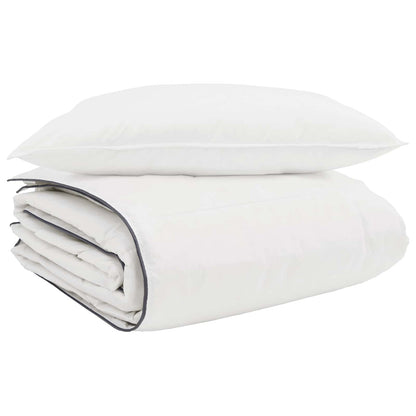 Duvet Invernale con cuscino 2 pcs Bianco Piuma d'anatra