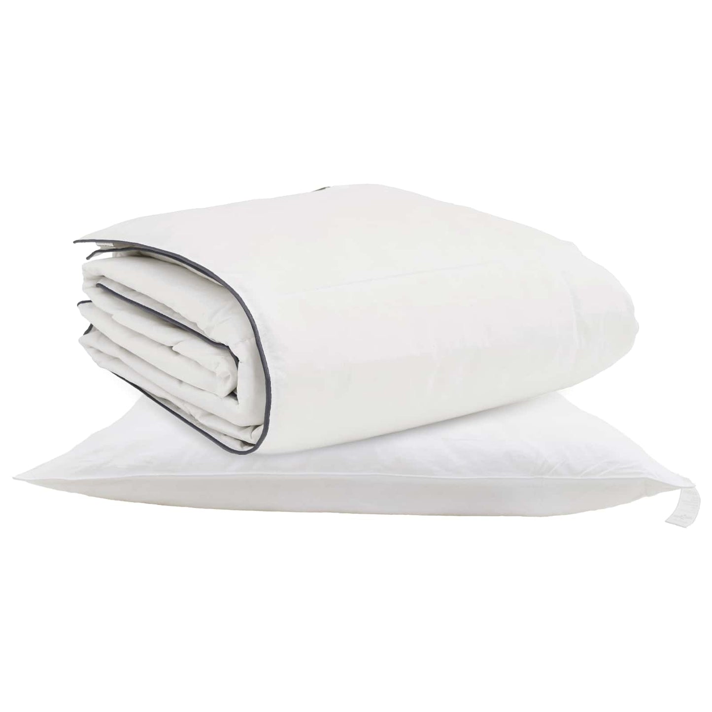 Duvet Invernale con cuscino 2 pcs Bianco Piuma d'anatra