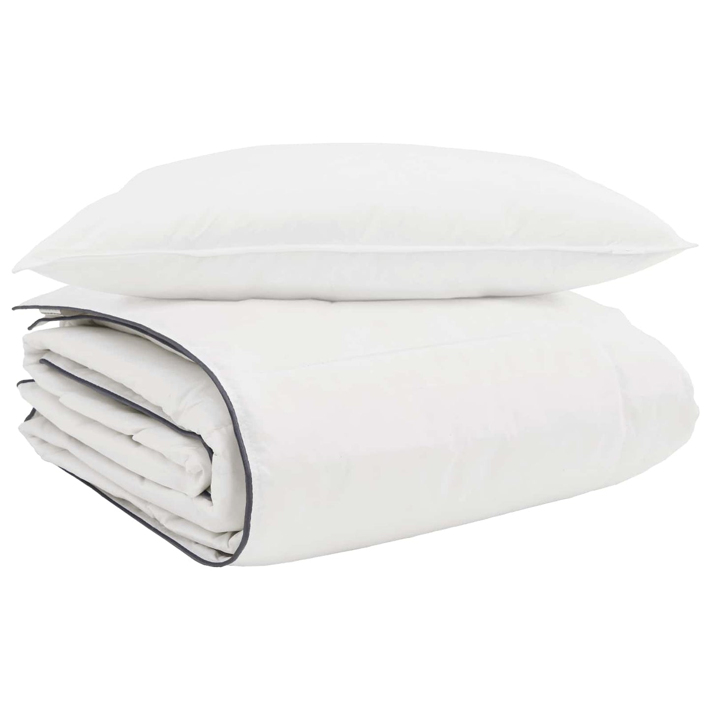 Duvet Invernale con cuscino 2 pcs Bianco Piuma d'anatra