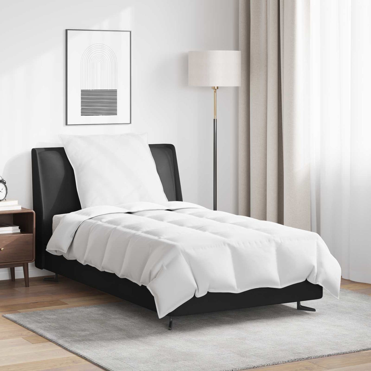 Duvet Estivo con cuscino 2 pcs Bianco Piuma d'anatra