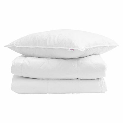 Duvet Invernale con cuscino 2 pcs Bianco Piuma d'anatra