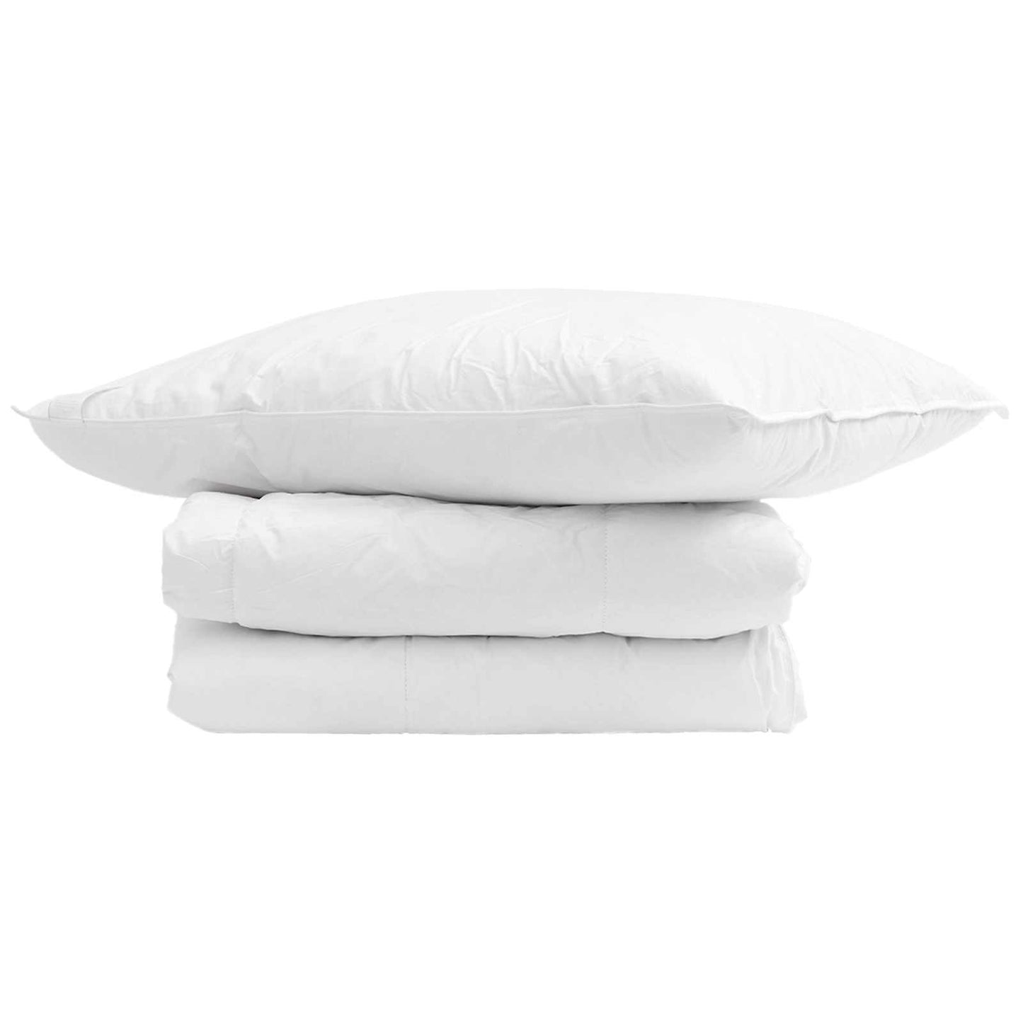 Duvet Invernale con cuscino 2 pcs Bianco Piuma d'anatra