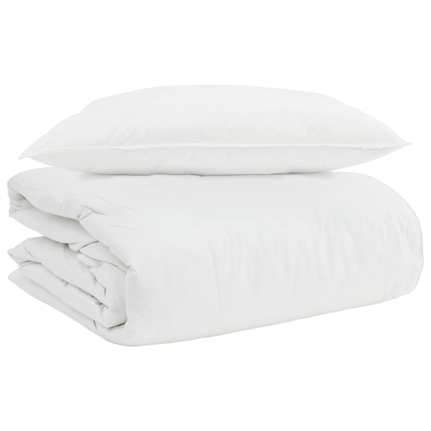 Duvet 2-in-1 con cuscino 2 pcs Bianco Piuma d'anatra