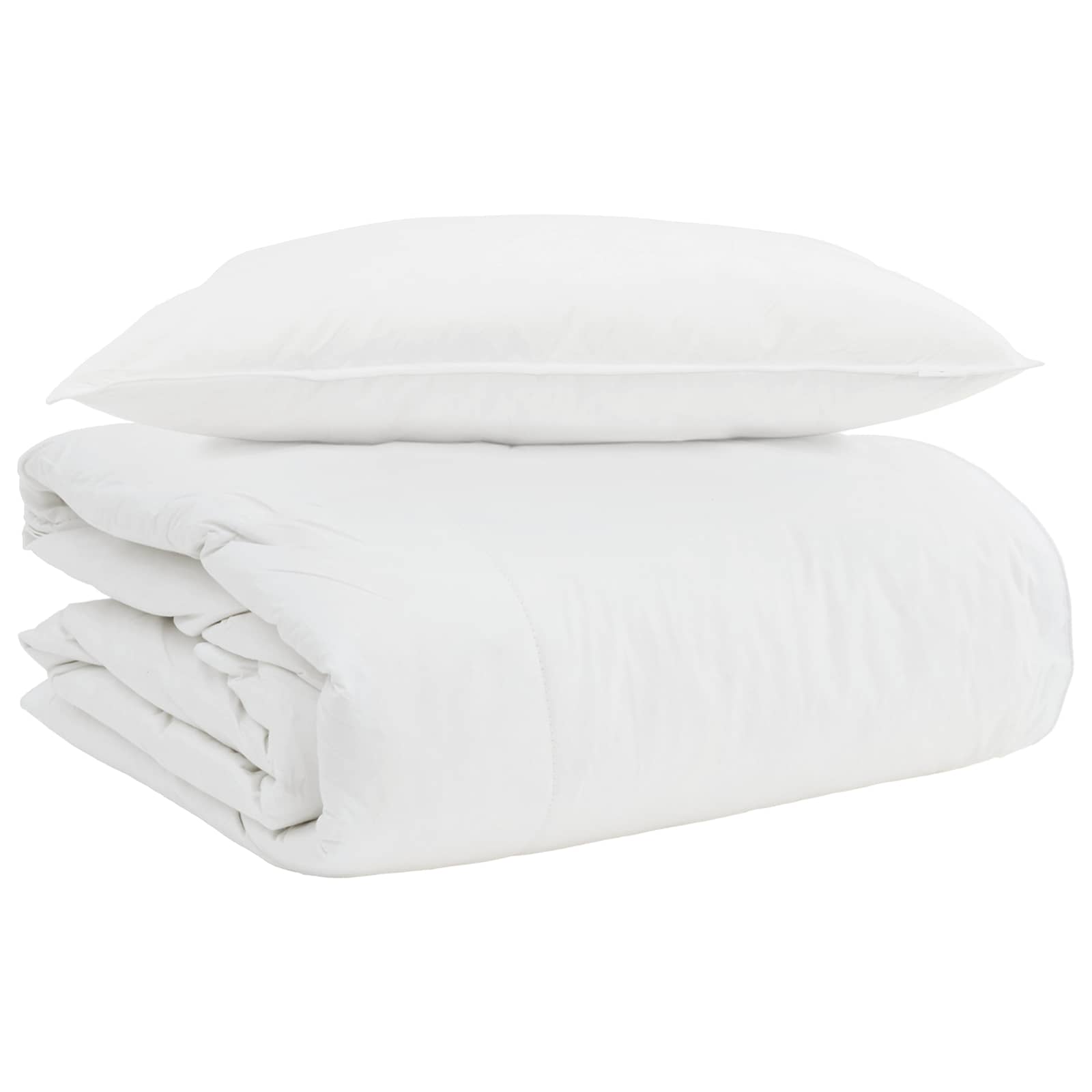 Duvet 2-in-1 con cuscino 2 pcs Bianco Piuma d'anatra | homemem39