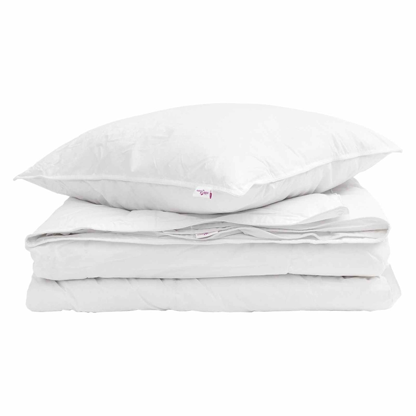 Duvet 2-in-1 con cuscino 2 pcs Bianco Piuma d'anatra | homemem39