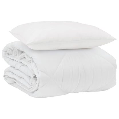 Duvet Estivo con cuscino 2 pcs Bianco Microfibra