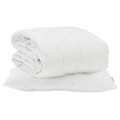 Duvet Estivo con cuscino 2 pcs Bianco Microfibra