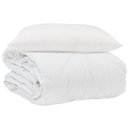Duvet Estivo con cuscino 2 pcs Bianco Microfibra