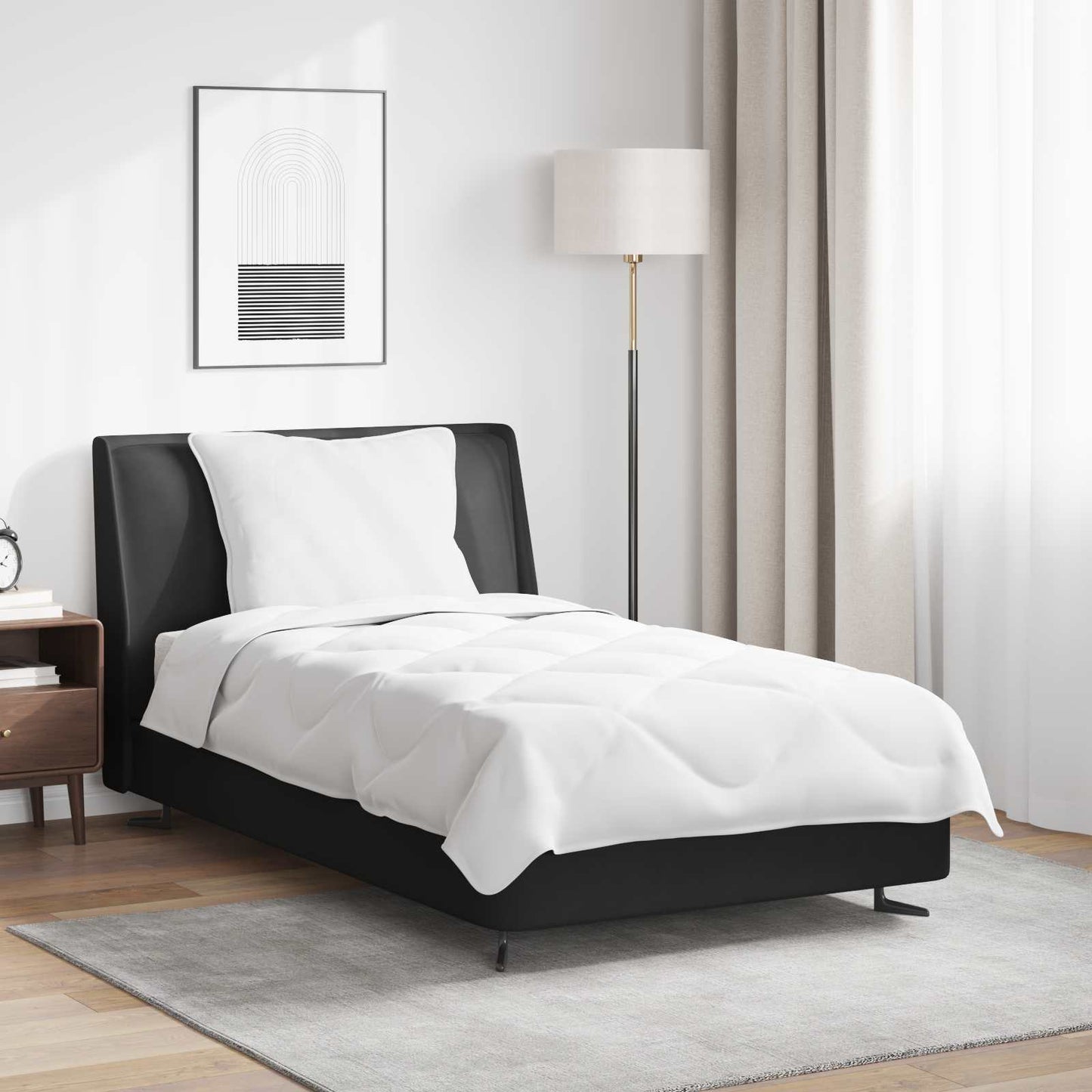 Duvet Estivo con cuscino 2 pcs Bianco Microfibra