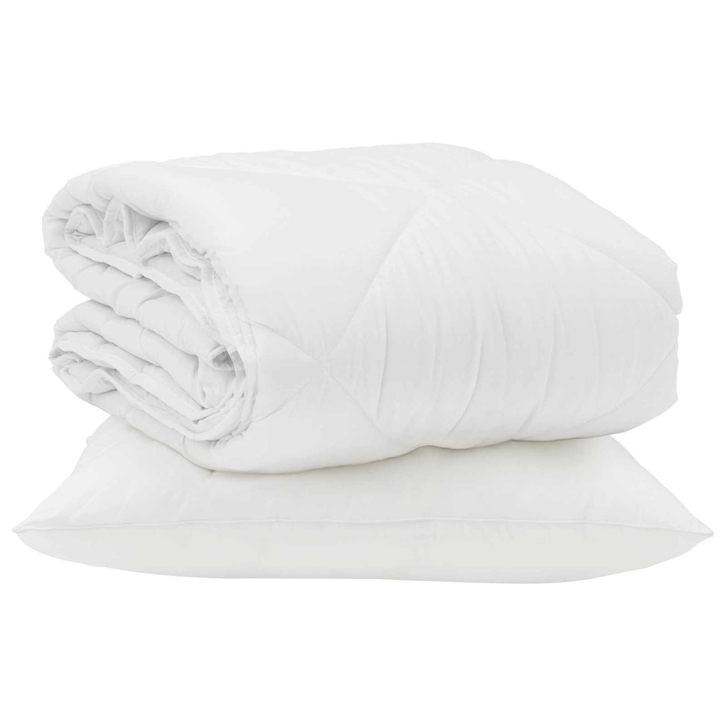 Duvet Estivo con cuscino 2 pcs Bianco Microfibra