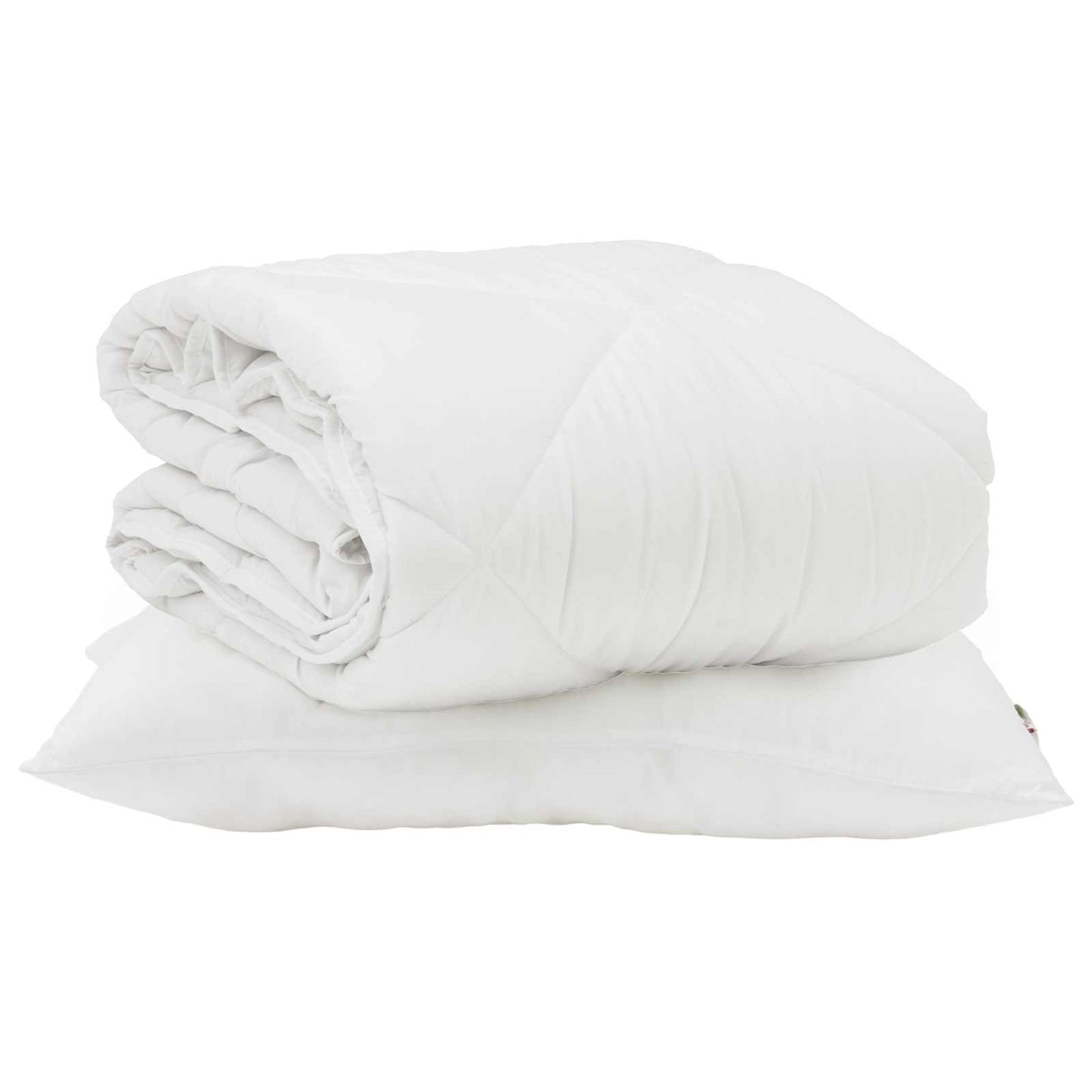 Duvet Estivo con cuscino 2 pcs Bianco Microfibra