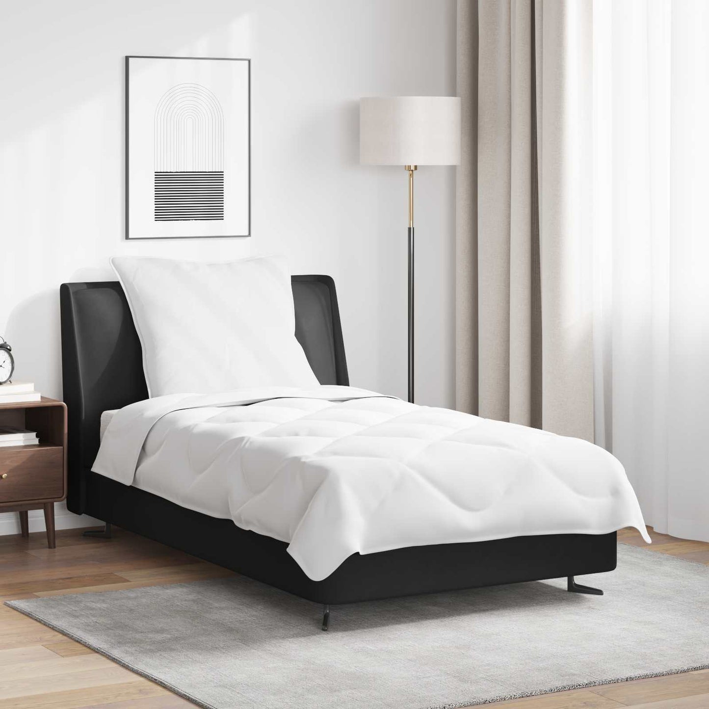 Duvet Estivo con cuscino 2 pcs Bianco Microfibra