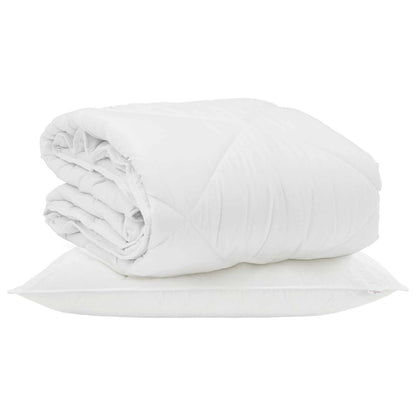 Duvet Estivo con cuscino 2 pcs Bianco Microfibra