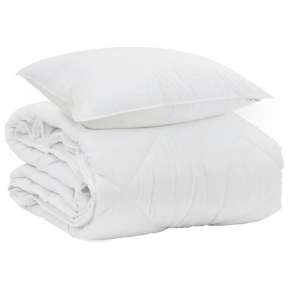 Duvet Estivo con cuscino 2 pcs Bianco Microfibra