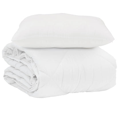 Duvet Estivo con cuscino 2 pcs Bianco Microfibra