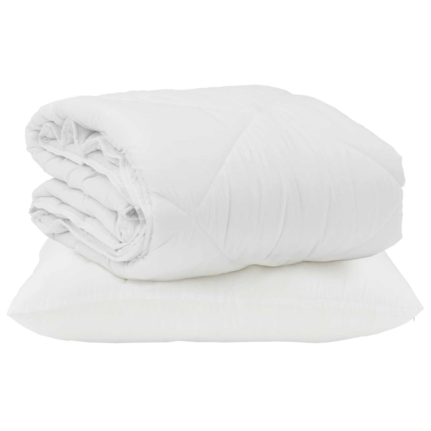 Duvet Estivo con cuscino 2 pcs Bianco Microfibra