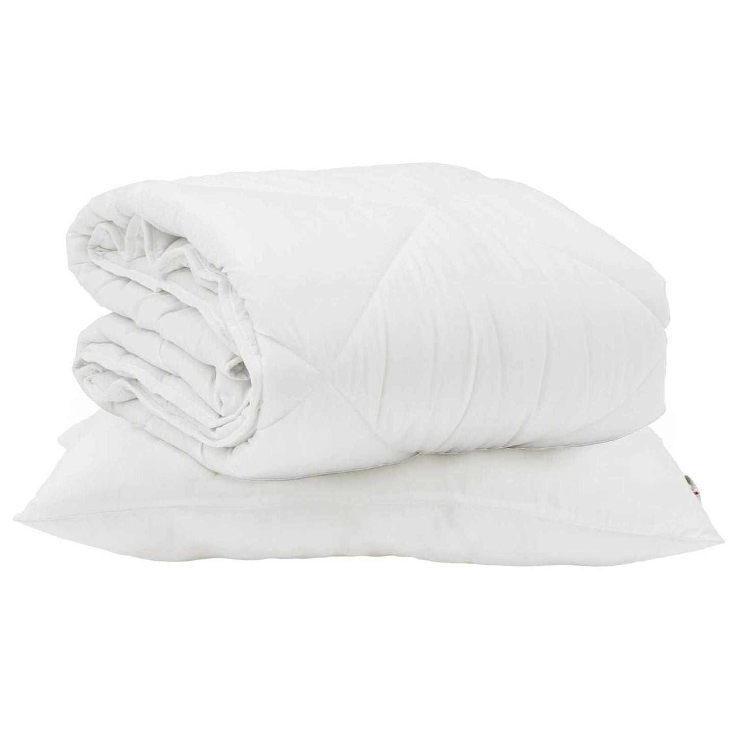 Duvet Estivo con cuscino 2 pcs Bianco Microfibra