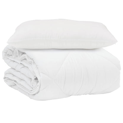 Duvet Estivo con cuscino 2 pcs Bianco Microfibra