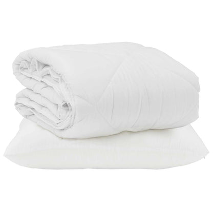 Duvet Estivo con cuscino 2 pcs Bianco Microfibra