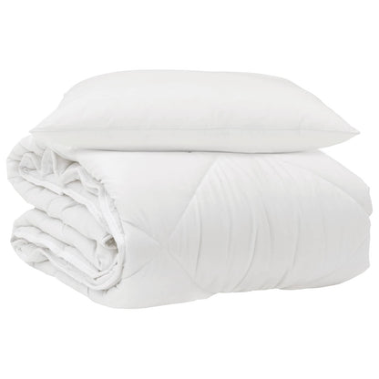 Duvet per Tutte le Stagioni con cuscino 2 pcs Bianco Microfibra