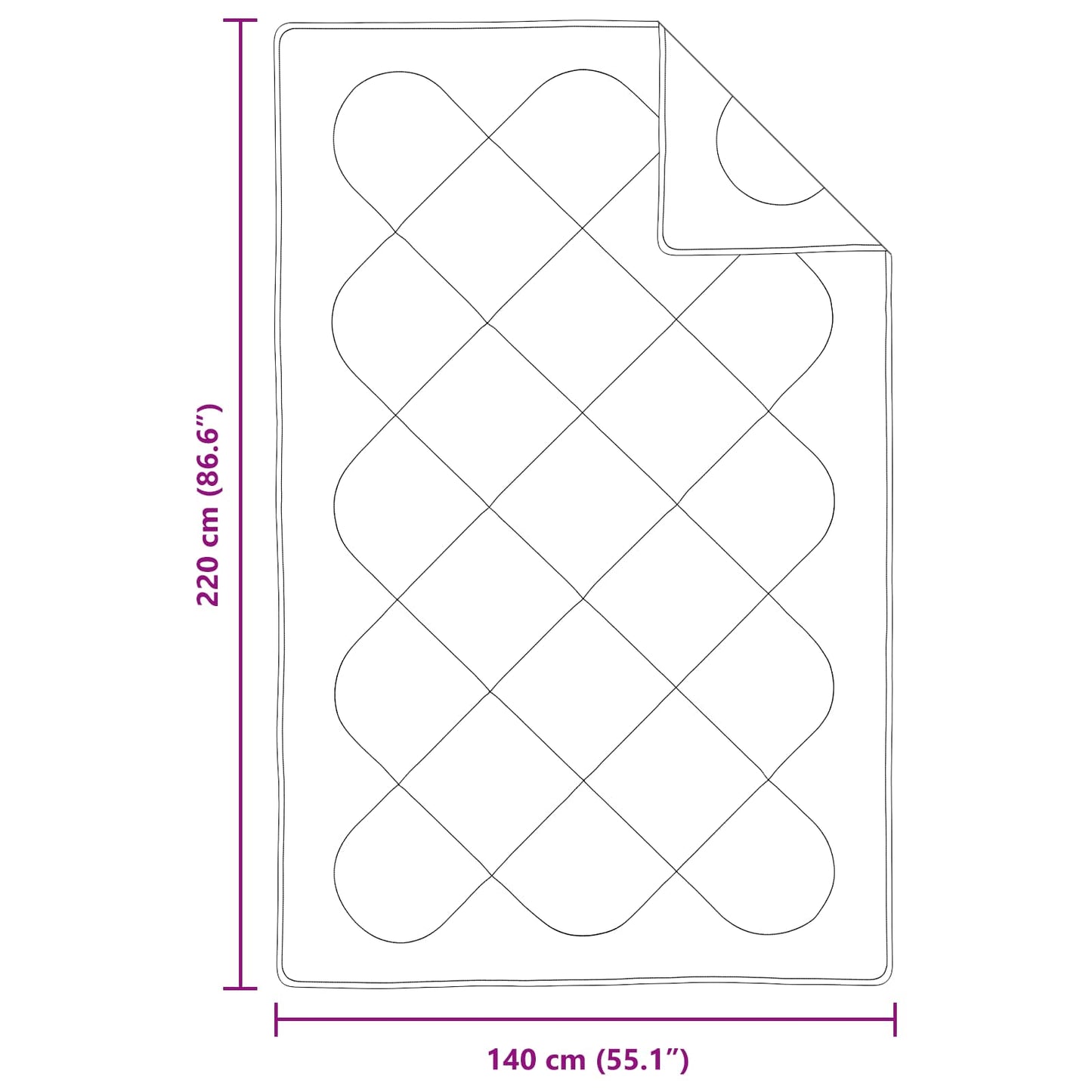 Duvet per Tutte le Stagioni con cuscino 2 pcs Bianco Microfibra