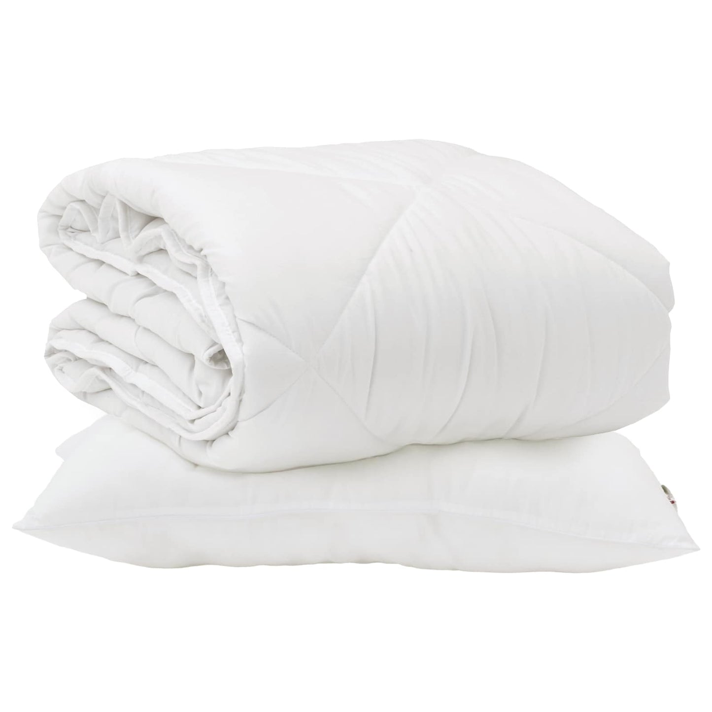 Duvet per Tutte le Stagioni con cuscino 2 pcs Bianco Microfibra