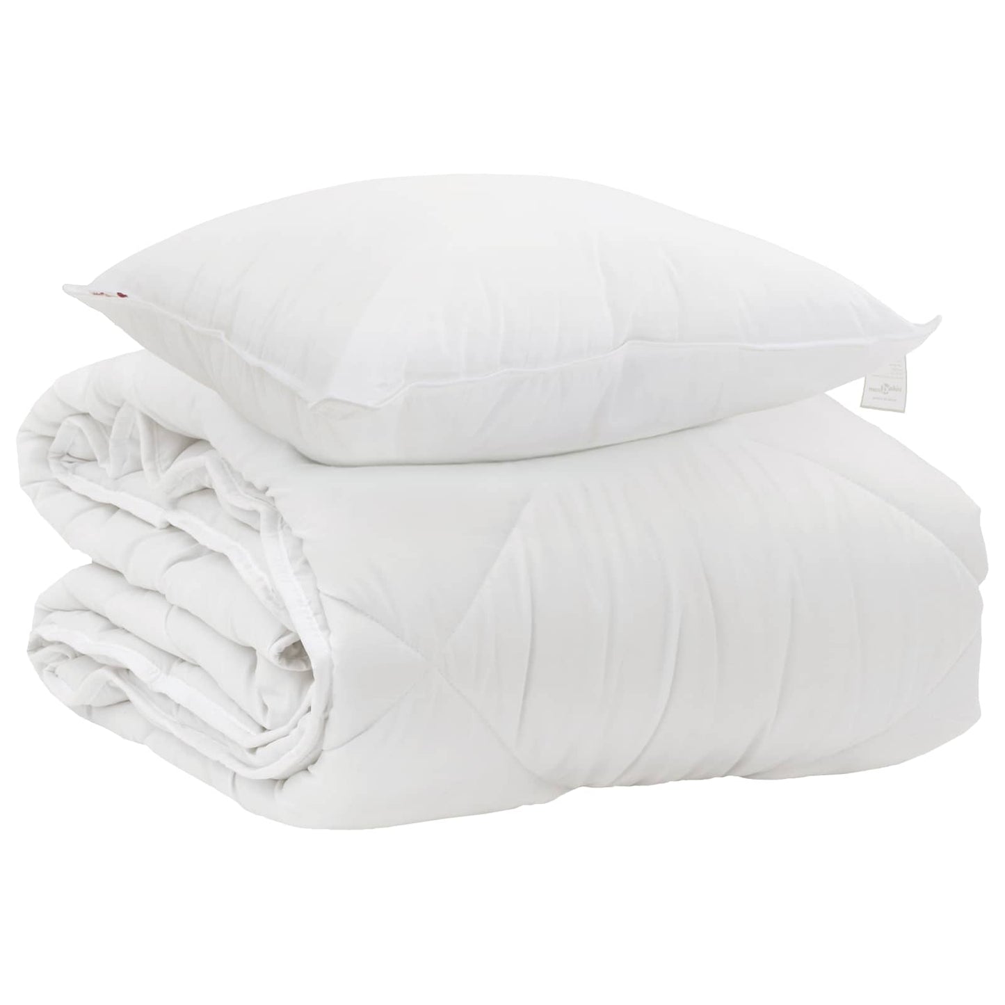 Duvet per Tutte le Stagioni con cuscino 2 pcs Bianco Microfibra