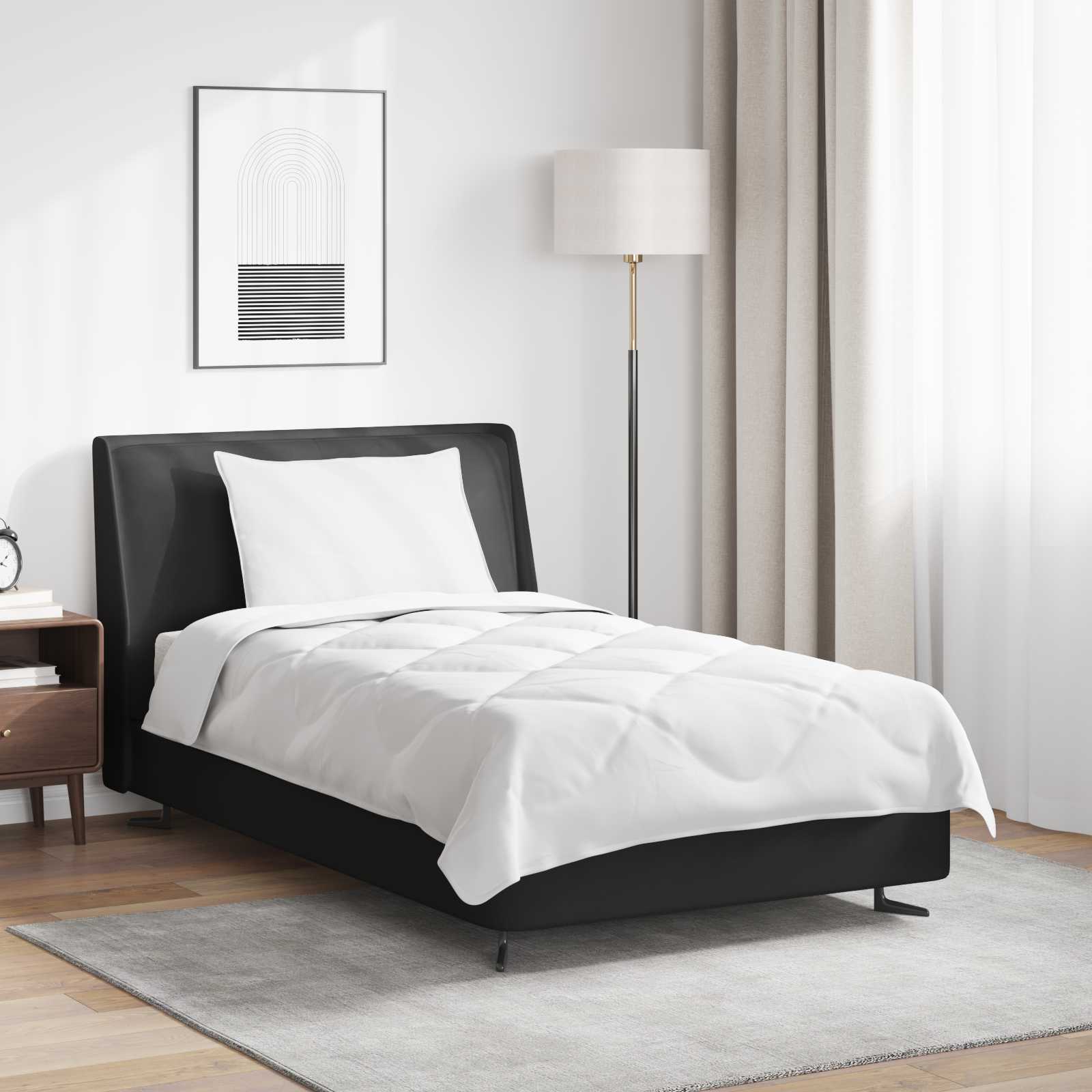 Duvet per Tutte le Stagioni con cuscino 2 pcs Bianco Microfibra | homemem39