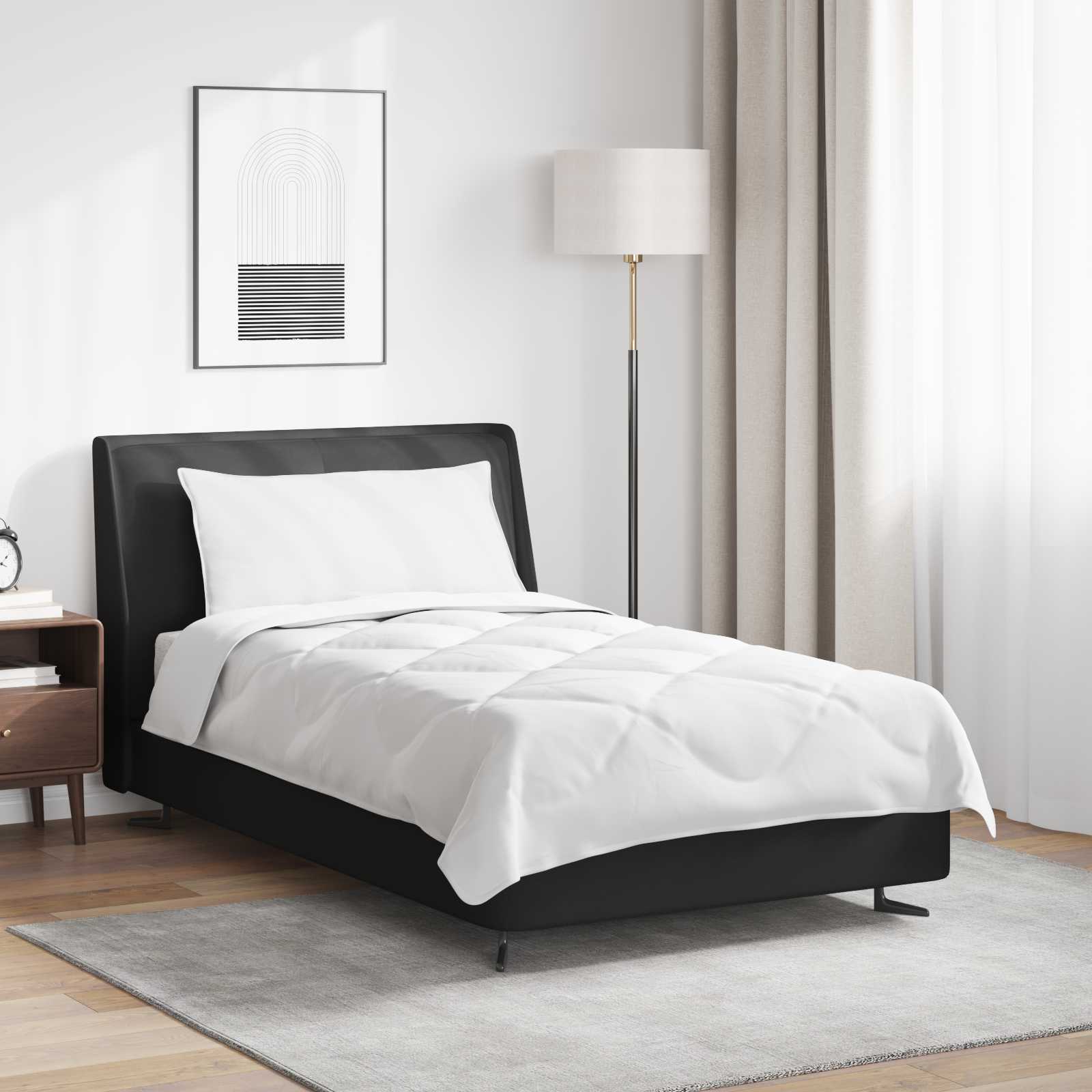 Duvet per Tutte le Stagioni con cuscino 2 pcs Bianco Microfibra | homemem39