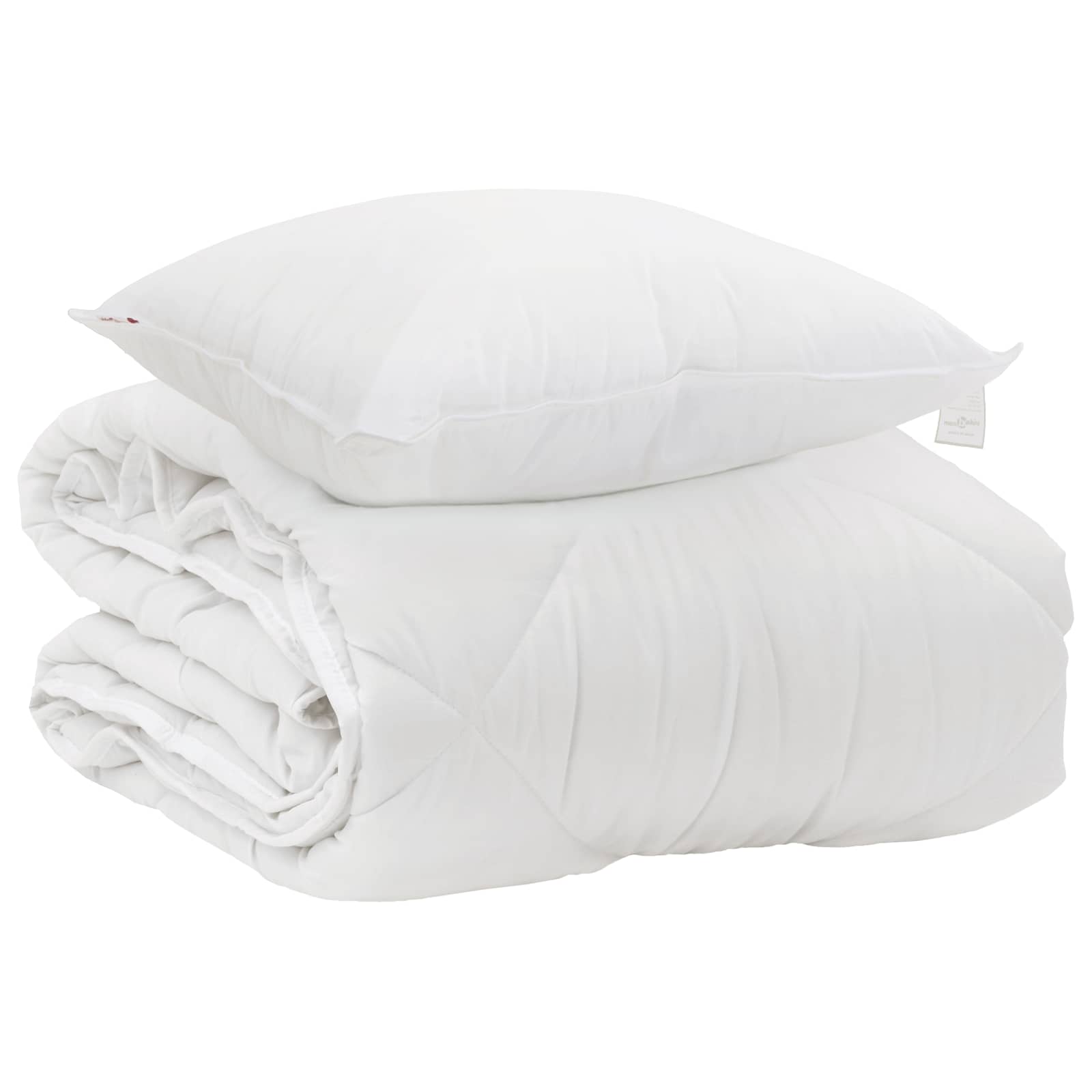 Duvet per Tutte le Stagioni con cuscino 2 pcs Bianco Microfibra | homemem39