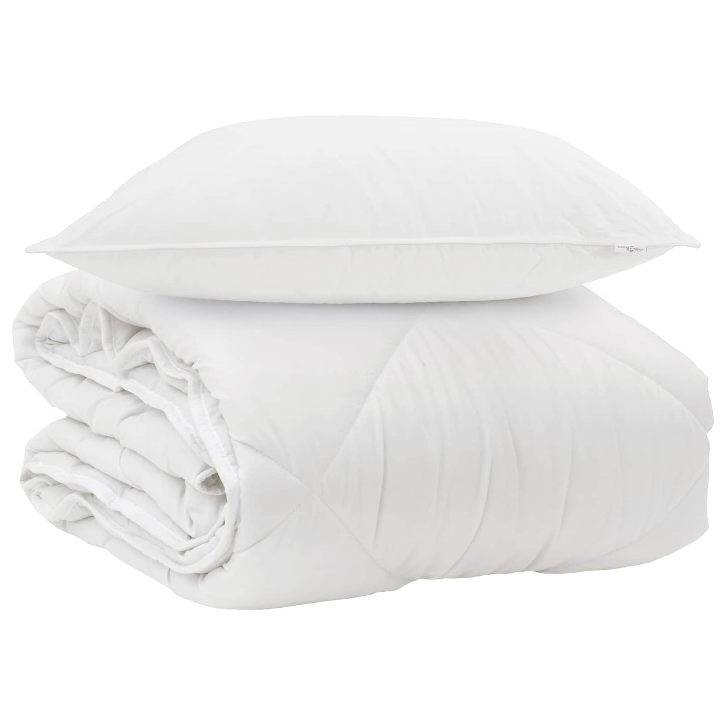 Duvet per Tutte le Stagioni con cuscino 2 pcs Bianco Microfibra | homemem39