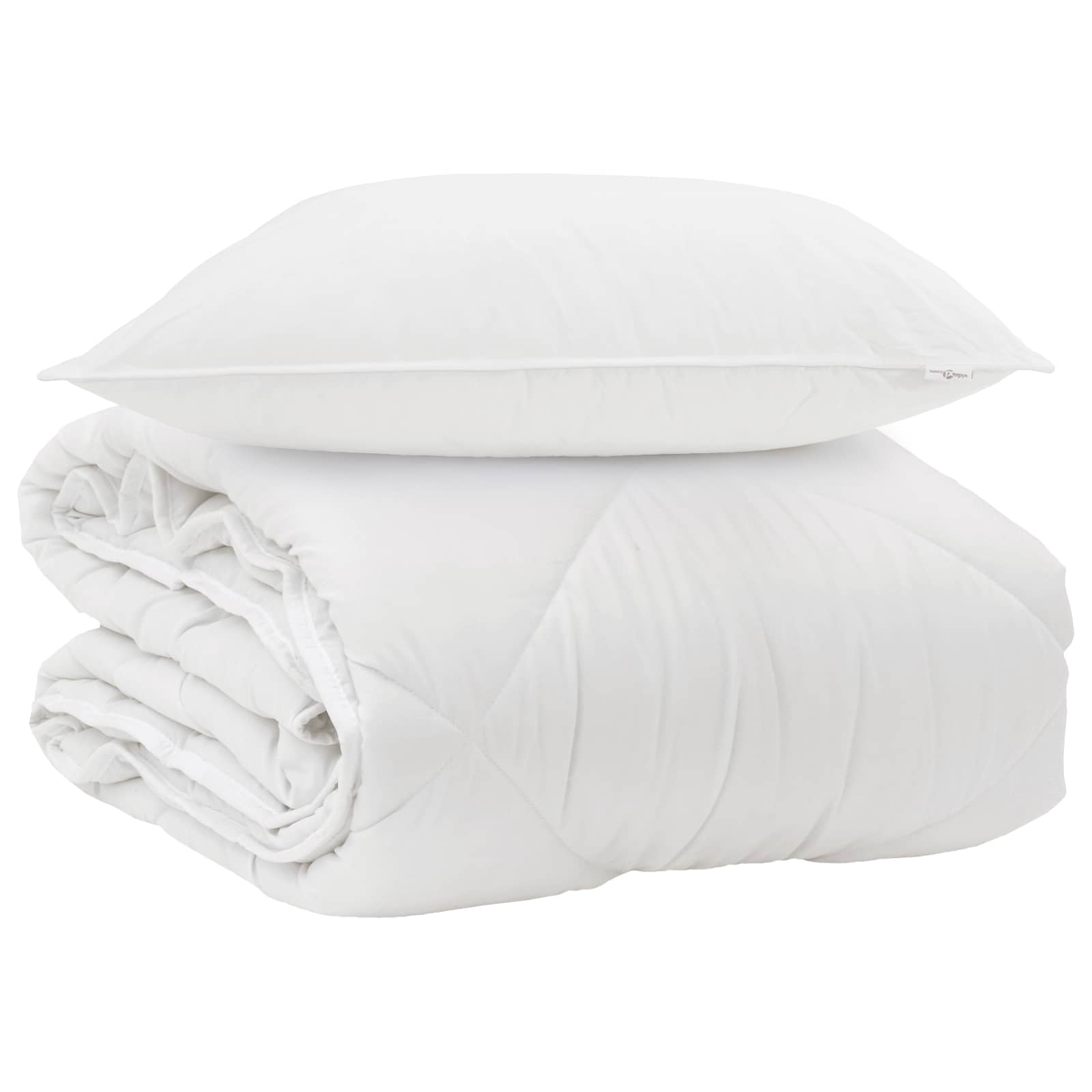 Duvet per Tutte le Stagioni con cuscino 2 pcs Bianco Microfibra | homemem39