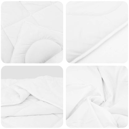 Duvet per Tutte le Stagioni con cuscino 2 pcs Bianco Microfibra