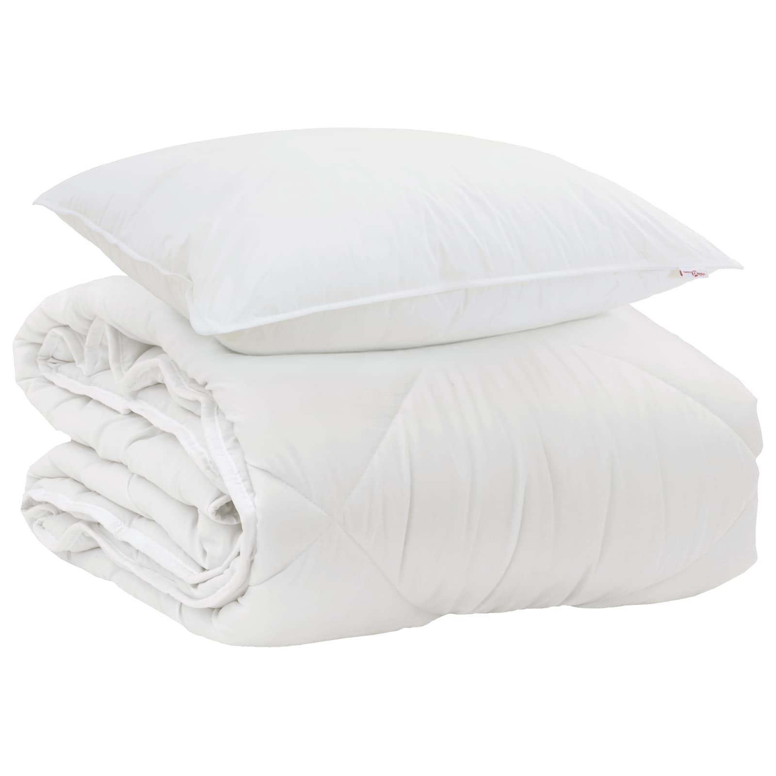 Duvet per Tutte le Stagioni con cuscino 2 pcs Bianco Microfibra | homemem39