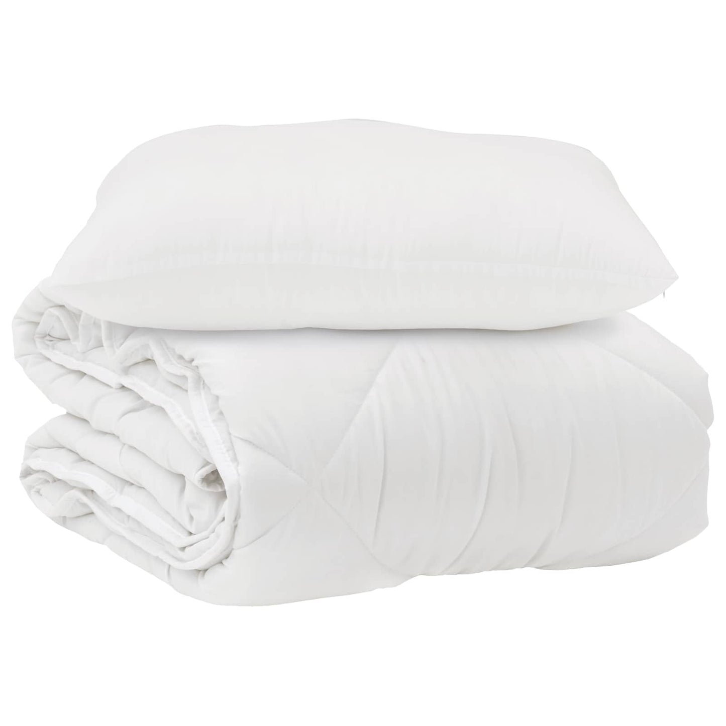 Piumone con cuscino 2 pcs Bianco Microfibra