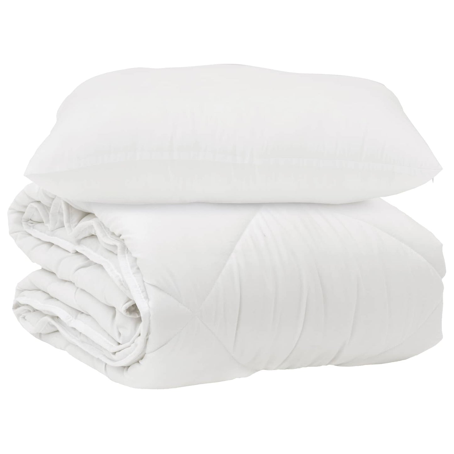 Piumone con cuscino 2 pcs Bianco Microfibra