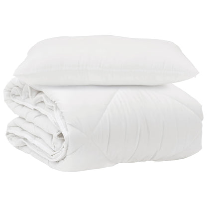 Piumone con cuscino 2 pcs Bianco Microfibra