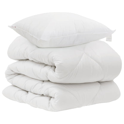 Piumone con cuscino 2 pcs Bianco Microfibra