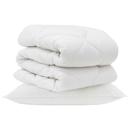 Piumone con cuscino 2 pcs Bianco Microfibra