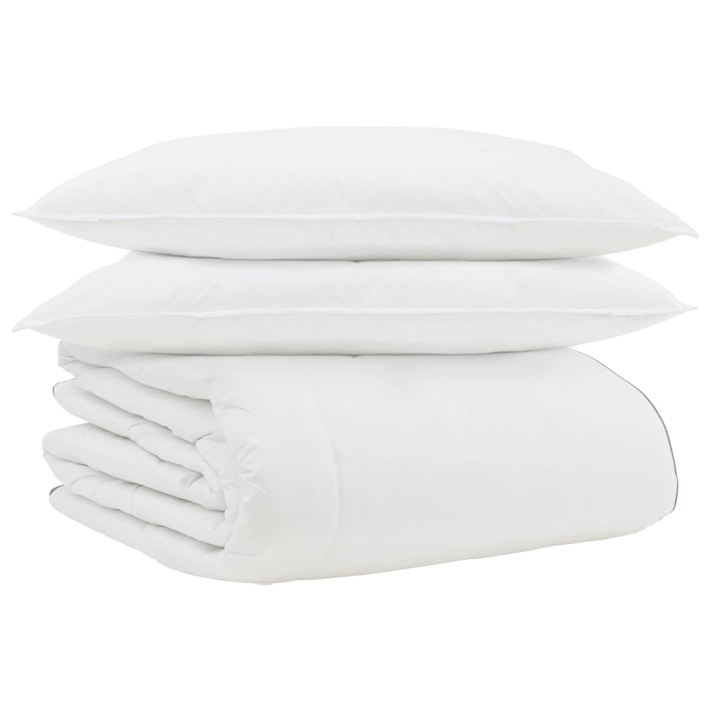 Duvet Invernale con cuscino 3 pcs Bianco Piuma d'anatra