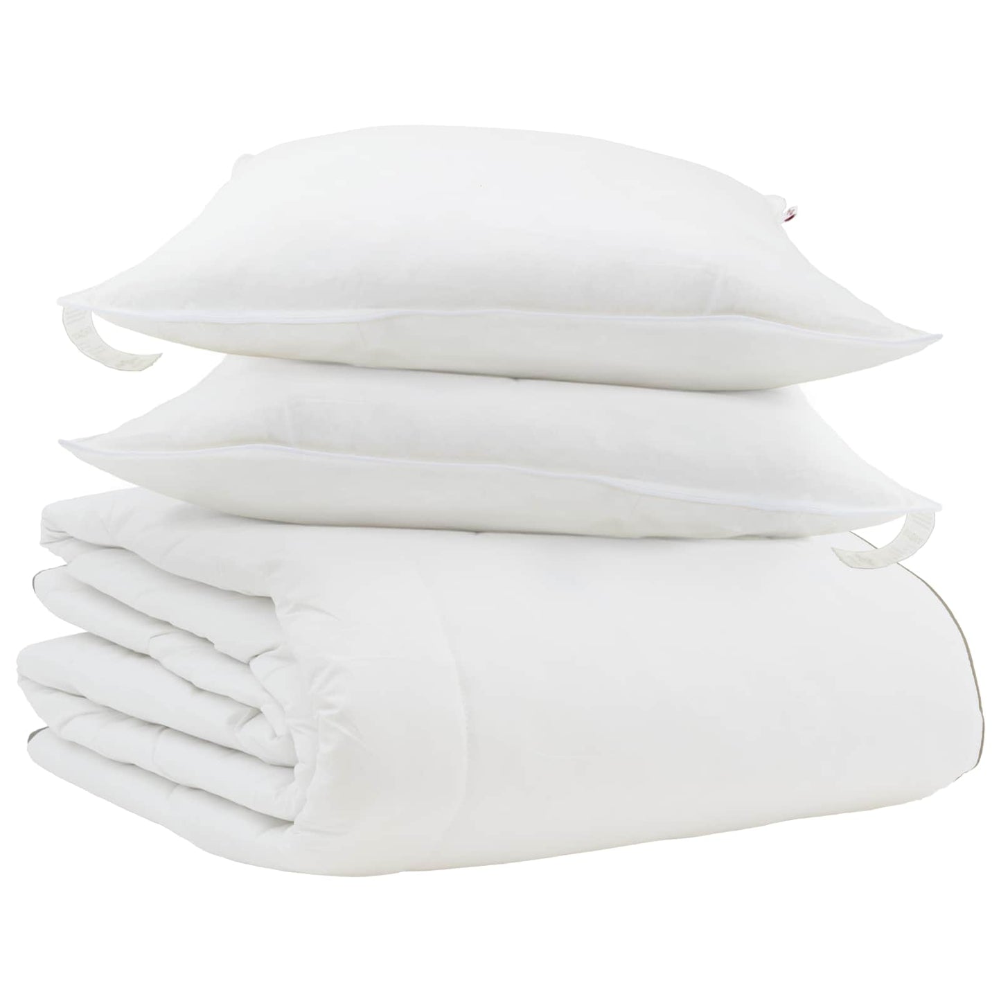 Duvet Invernale con cuscino 3 pcs Bianco Piuma d'anatra