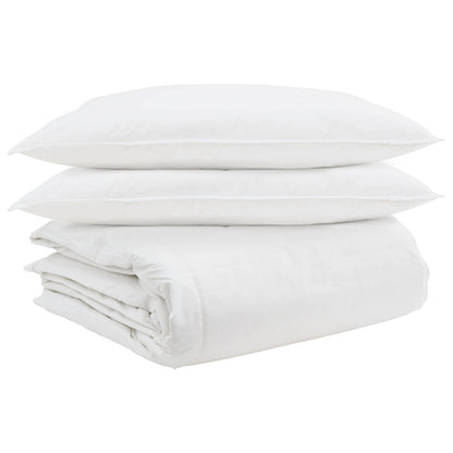 Set di Piumoni con cuscino 3 pcs Bianco Piuma d'anatra