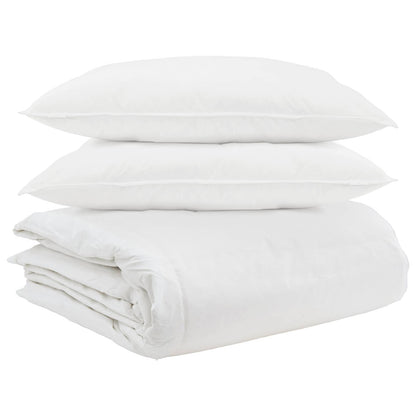 Set di Piumoni con cuscino 3 pcs Bianco Piuma d'anatra