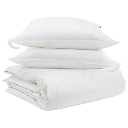 Set di Piumoni con cuscino 3 pcs Bianco Piuma d'anatra